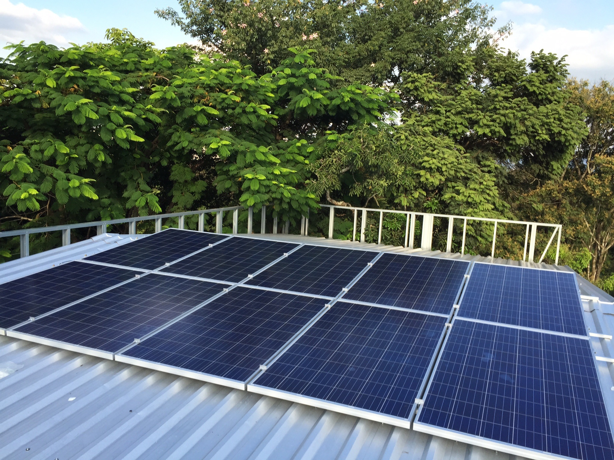 Paneles solares limpios después de la limpieza profesional
